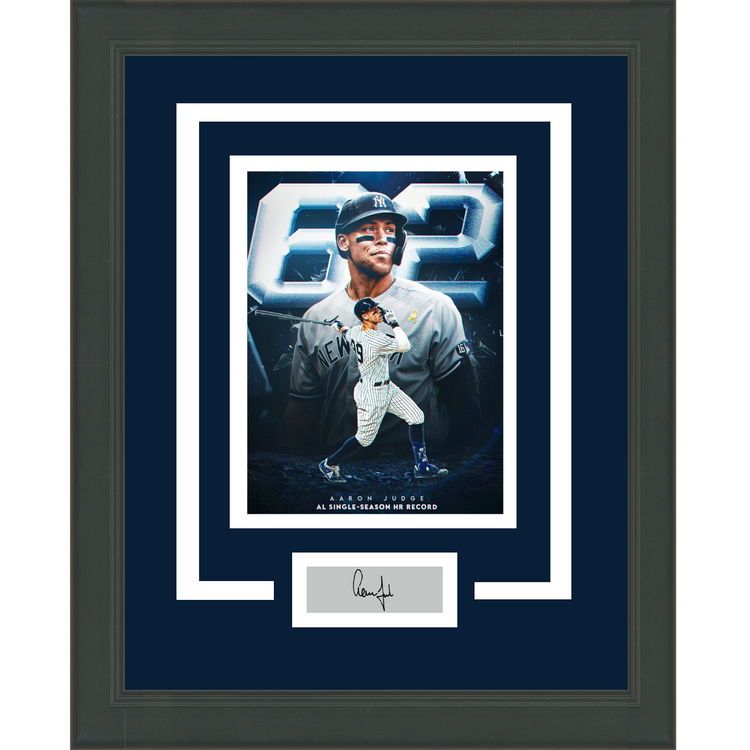 Framed Aaron Judge 62nd Home Run Facsimile Laser Engraved Signature Auto New York Yankees 11x14 Baseball Photo