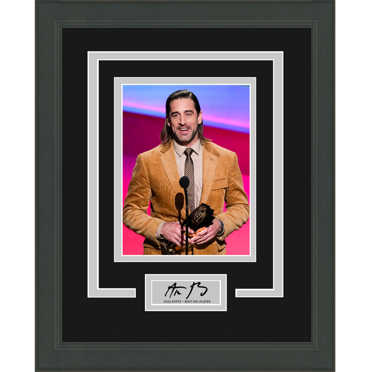 Framed Aaron Rodgers Facsimile Laser Engraved Signature Auto 11x14 ESPYS Photo
