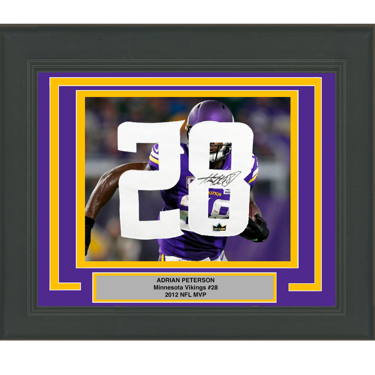 Framed Adrian Peterson Facsimile Autographed Jersey Number 23x21 Minnesota Vikings Reprint Laser Auto Football Photo
