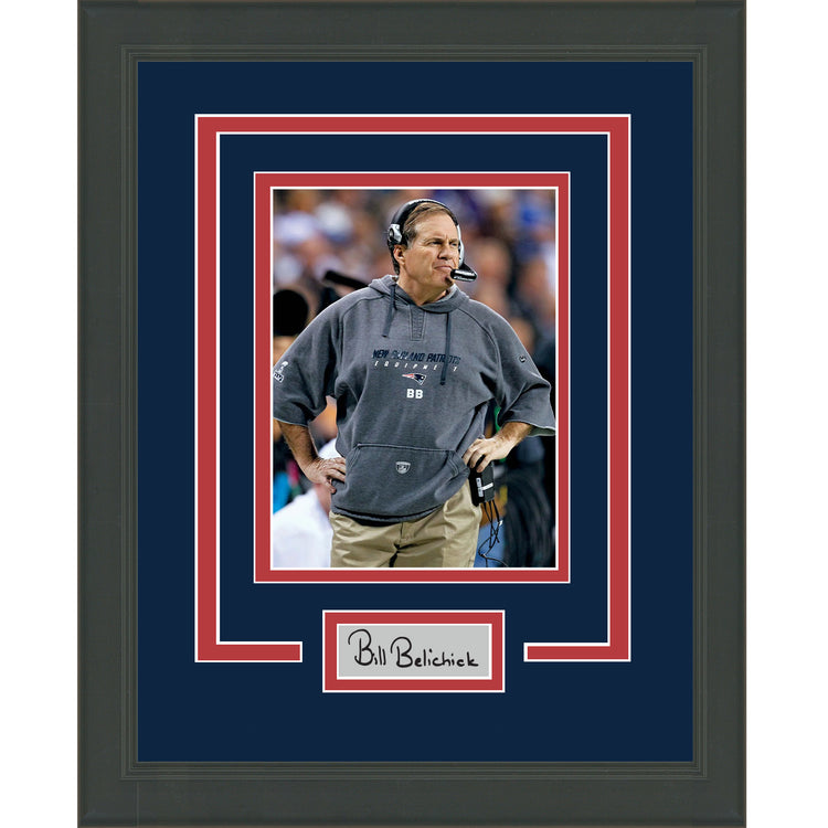 Framed Bill Belichick Facsimile Laser Engraved Signature Auto New England Patriots 11x14 Football Photo