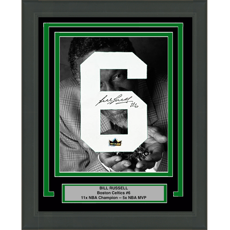Framed Bill Russell Facsimile Autographed Jersey Number 20x24 Boston Celtics Reprint Laser Auto Basketball Photo