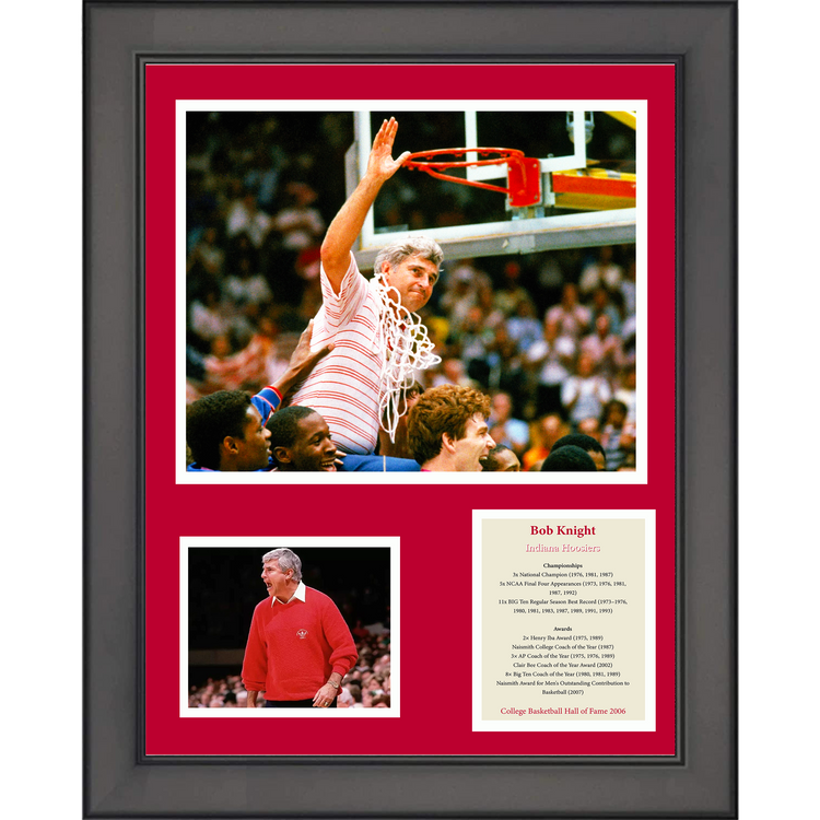Framed Bob Knight Hall of Fame Indiana Hoosiers NCAA College Basketball 11"x14" Three Photo Collage