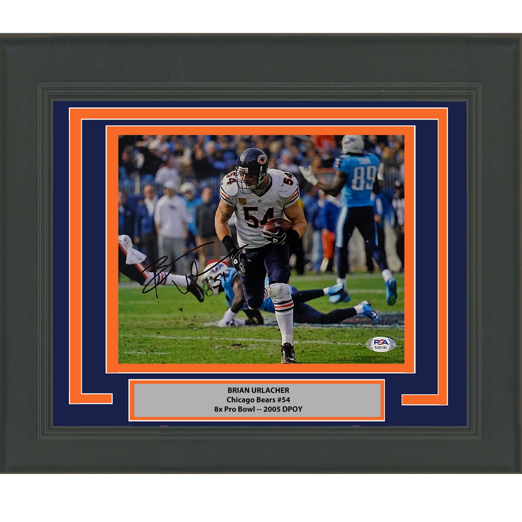 Framed Autographed/Signed Brian Urlacher Chicago Bears 8x10 Football Photo PSA/DNA COA