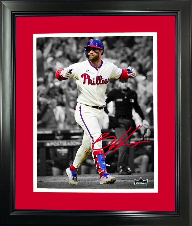 Framed Bryce Harper Philadelphia Phillies Facsimile Laser Engraved Signature Auto 11"x14" Baseball Photo HOFSM Holo