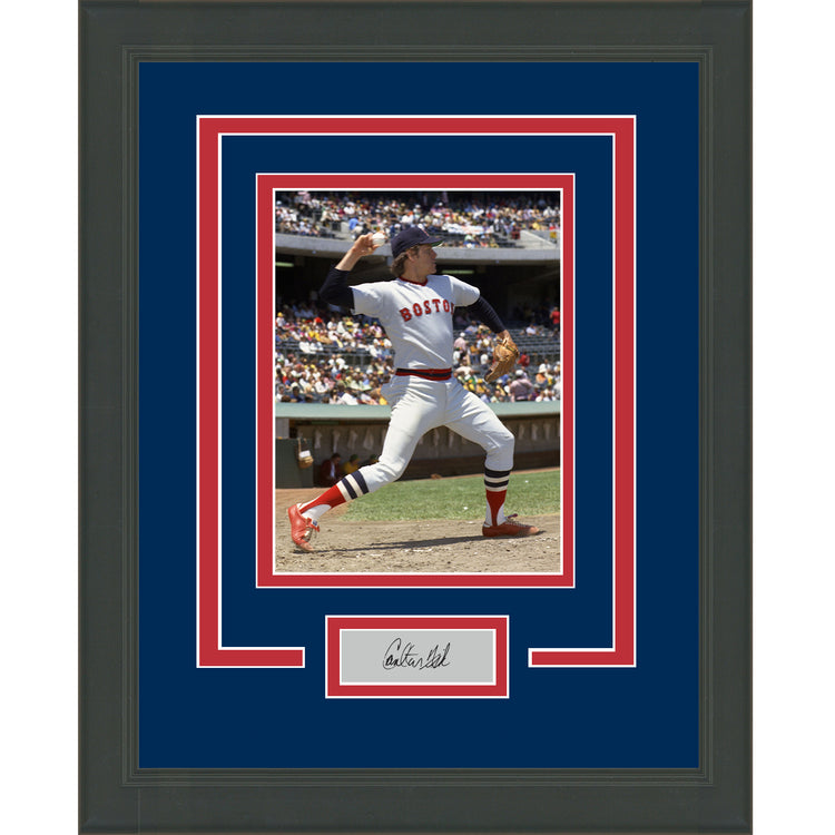 Framed Carlton Fisk Facsimile Laser Engraved Signature Auto Boston Red Sox 11x14 Baseball Photo