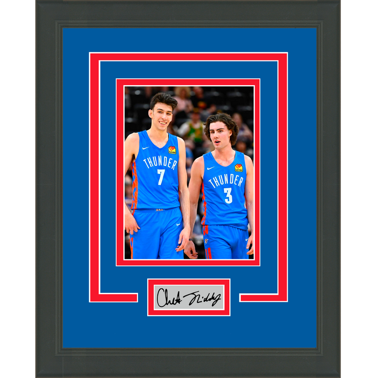 Framed Chet Holmgren Josh Giddey Facsimile Laser Engraved Dual Signature Auto Oklahoma City Thunder 11x14 Basketball Photo