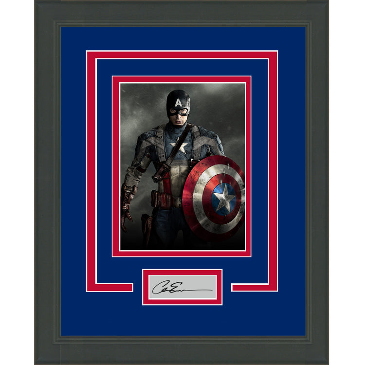 Framed Chris Evans Captain America Facsimile Laser Engraved Signature Auto 11x14 Photo