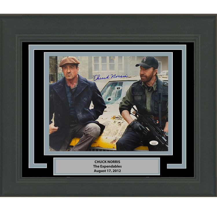 Framed Autographed/Signed Chuck Norris The Expendables 2 11x14 Movie Photo JSA COA #2