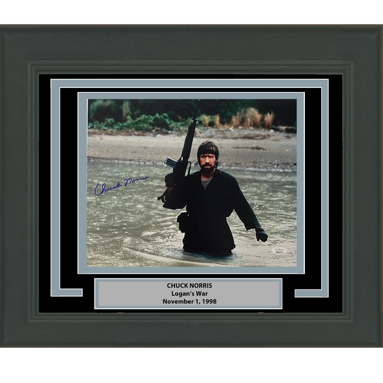 Framed Autographed/Signed Chuck Norris Logan's War: Bound by Honor 11x14 Movie Photo JSA COA #5