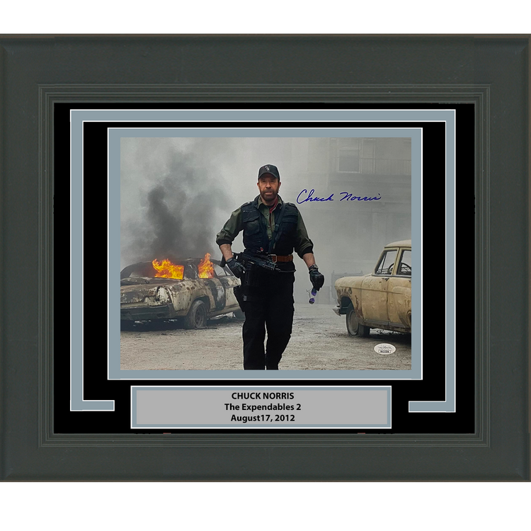 Framed Autographed/Signed Chuck Norris The Expendables 2 11x14 Movie Photo JSA COA #1