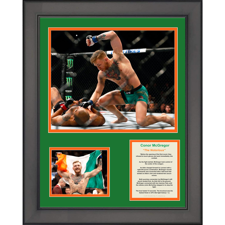 Framed Conor McGregor 13 Second KO Knockout UFC MMA 11"x14" Three Photo Collage