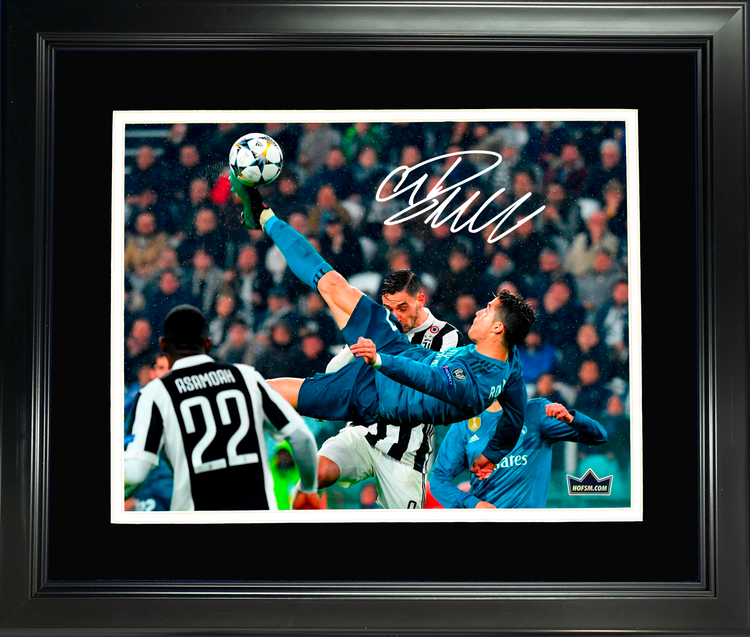 Framed Cristiano Ronaldo Real Madrid Facsimile Laser Engraved Signature Auto 11"x14" Soccer Photo HOFSM Holo