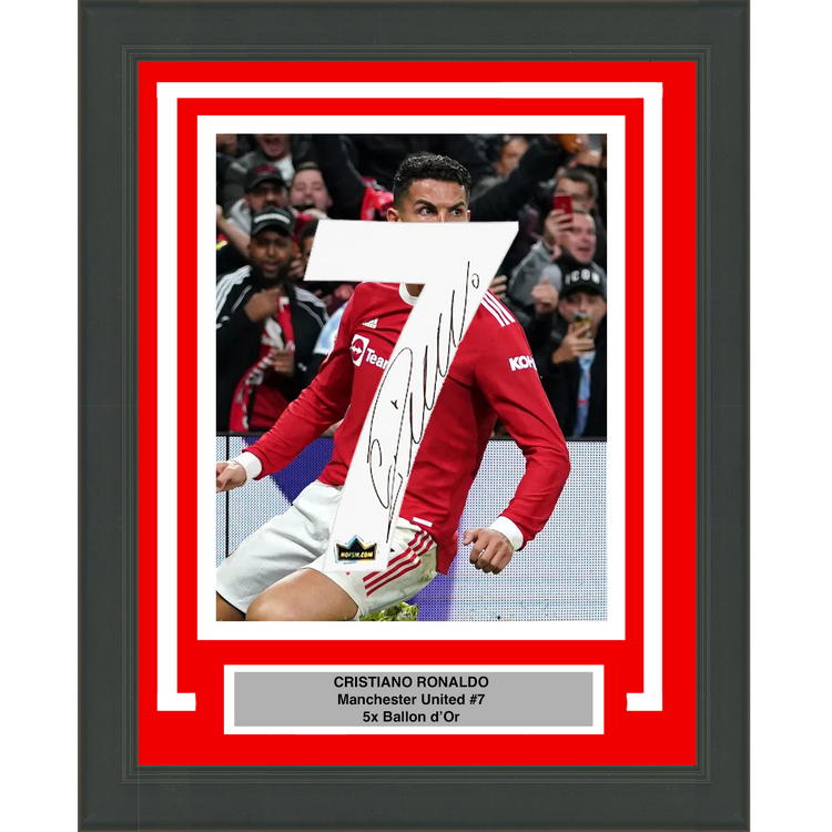 Framed Cristiano Ronaldo Facsimile Autographed Jersey Number 20x24 Manchester United Reprint Laser Auto Soccer Photo