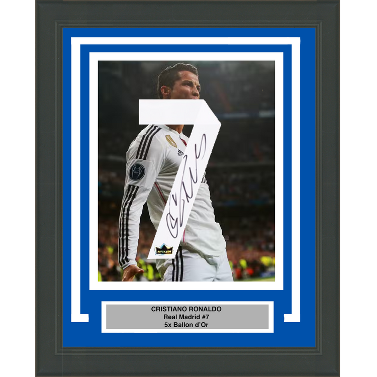 Framed Cristiano Ronaldo Facsimile Autographed Jersey Number 20x24 Real Madrid Reprint Laser Auto Soccer Photo