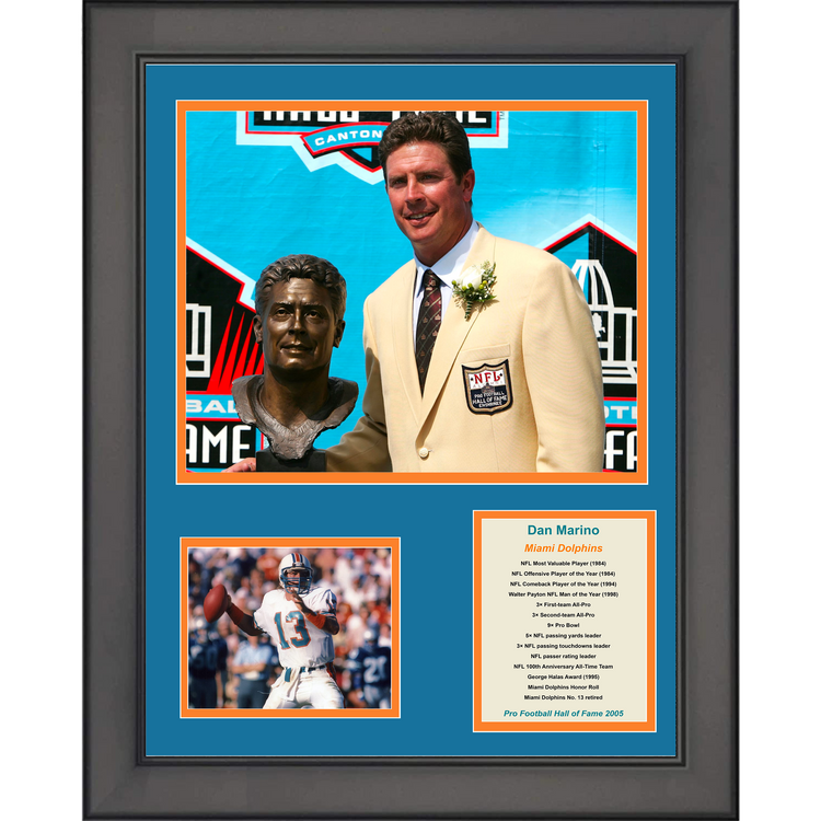 Framed Dan Marino Hall of Fame Miami Dolphins 11"x14" Football Three Photo Collage