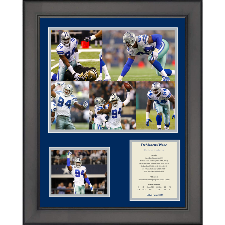 Framed DeMarcus Ware Hall of Fame Dallas Cowboys 11"x14" Football Three Photo Collage