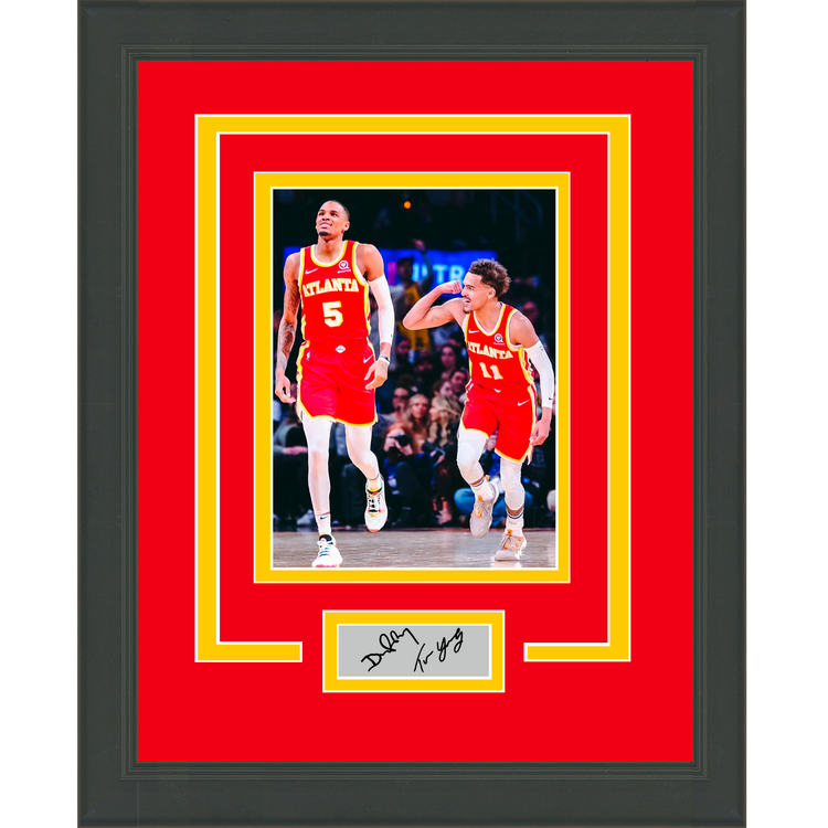 Framed Dejounte Murray Trae Young Facsimile Laser Engraved Dual Signature Auto Atlanta Hawks 11x14 Basketball Photo