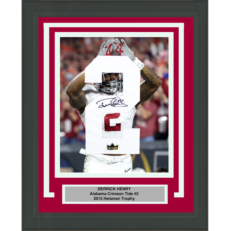 Framed Derrick Henry Facsimile Autographed Jersey Number 20x24 Alabama Crimson Tide Reprint Laser Auto College Football Photo