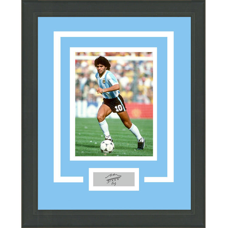 Framed Diego Maradona Facsimile Laser Engraved Signature Auto Argentina 11x14 Soccer Futbol Photo