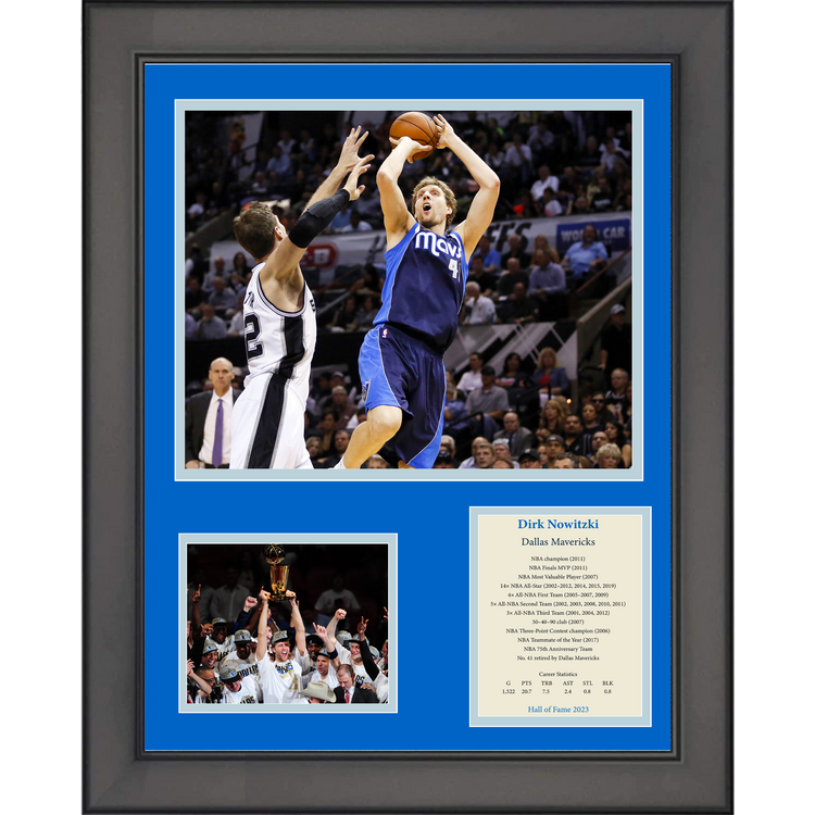 Framed Dirk Nowitzki Hall of Fame Dallas Mavericks Basketball 11"x14" Three Photo Collage