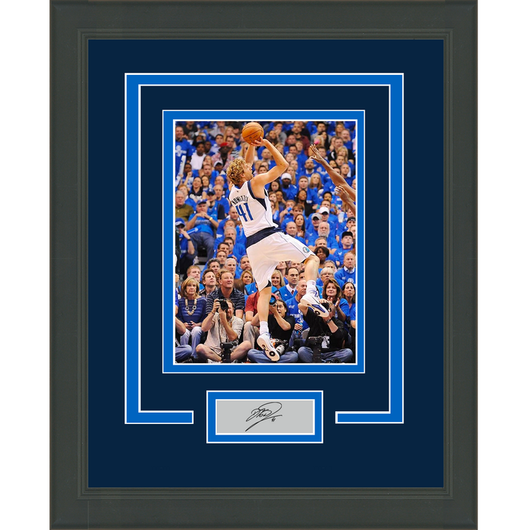 Framed Dirk Nowitzki Facsimile Laser Engraved Signature Auto Dallas Mavericks 11x14 Basketball Photo