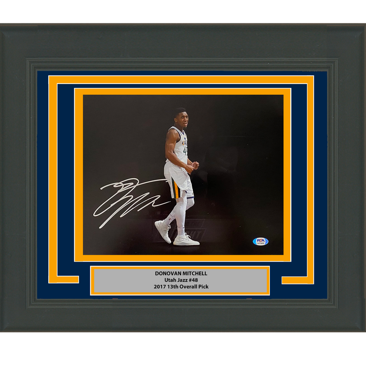 Framed Autographed/Signed Donovan Mitchell Utah Jazz 11x14 Basketball Photo PSA/DNA COA