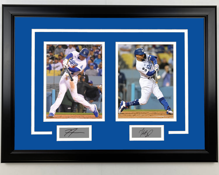 Framed Freddie Freeman & Mookie Betts Facsimile Laser Engraved Signatures Los Angeles Dodgers 17x23 Dual Baseball Photo