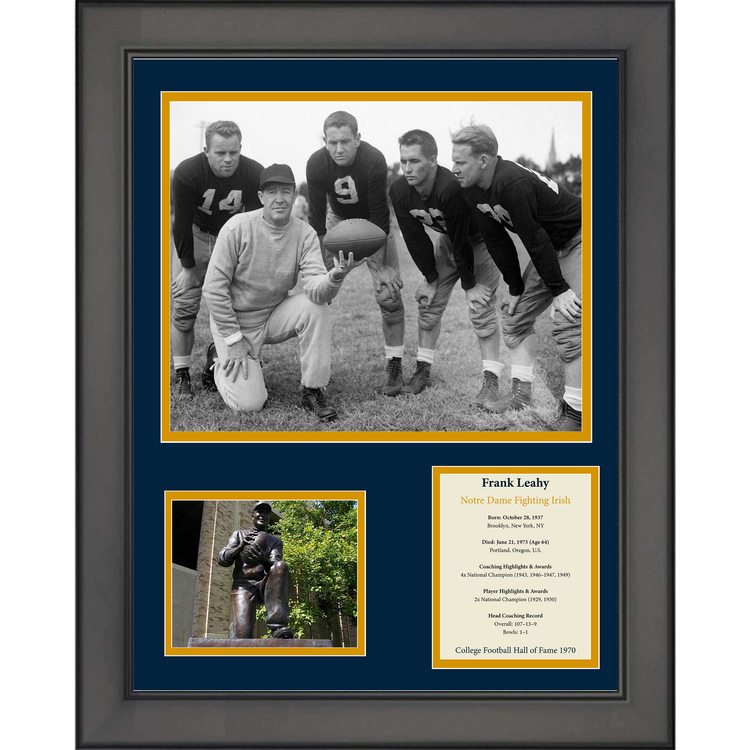Framed Frank Leahy Hall of Fame Notre Dame Fighting Irish 11"x14" College Football Three Photo Collage