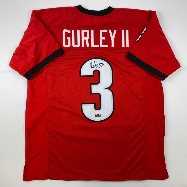 Facsimile Autographed Todd Gurley II Georgia Red Reprint Laser Auto College Football Jersey Size Men's XL