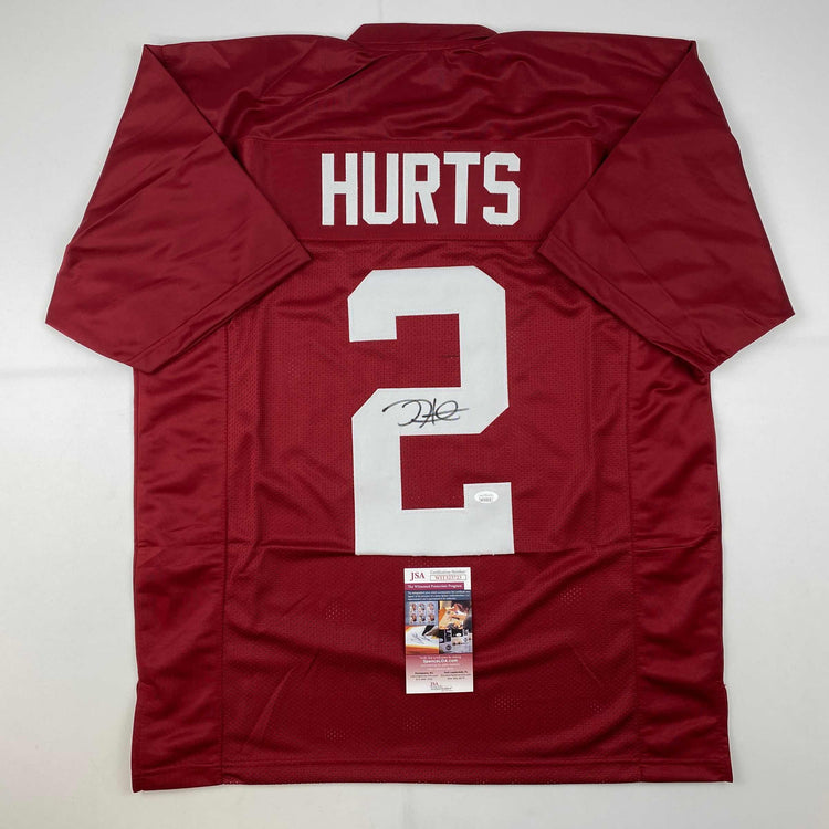 Autographed/Signed Jalen Hurts Alabama Red College Football Jersey JSA COA