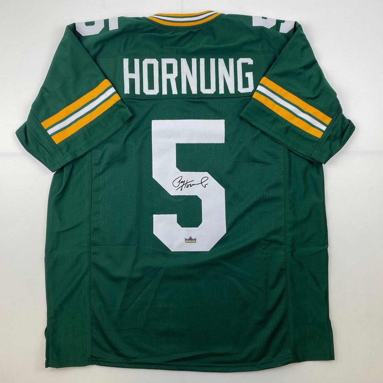 Facsimile Autographed Paul Hornung Green Bay Green Reprint Laser Auto Football Jersey Size Men's XL
