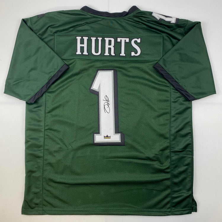 Facsimile Autographed Jalen Hurts Philadelphia Green Reprint Laser Auto Football Jersey Size Men's XL