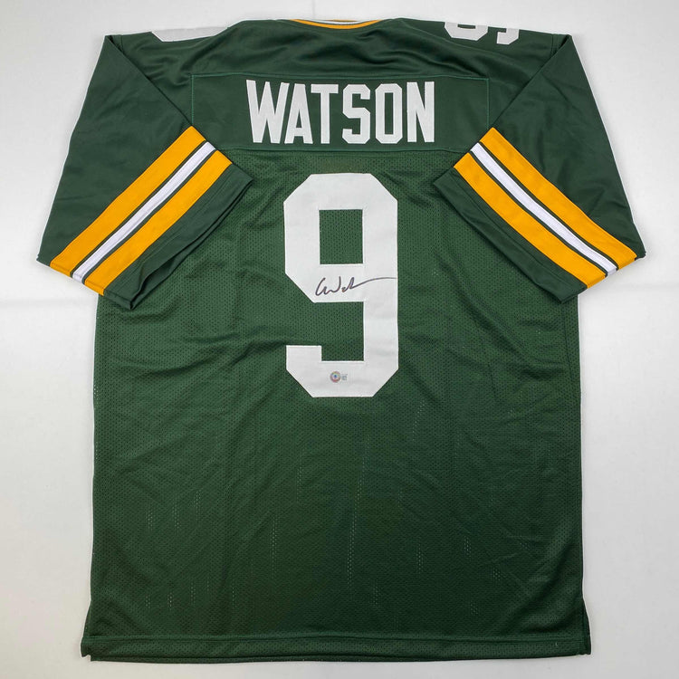 Autographed/Signed Christian Watson Green Bay Green Football Jersey Beckett BAS COA