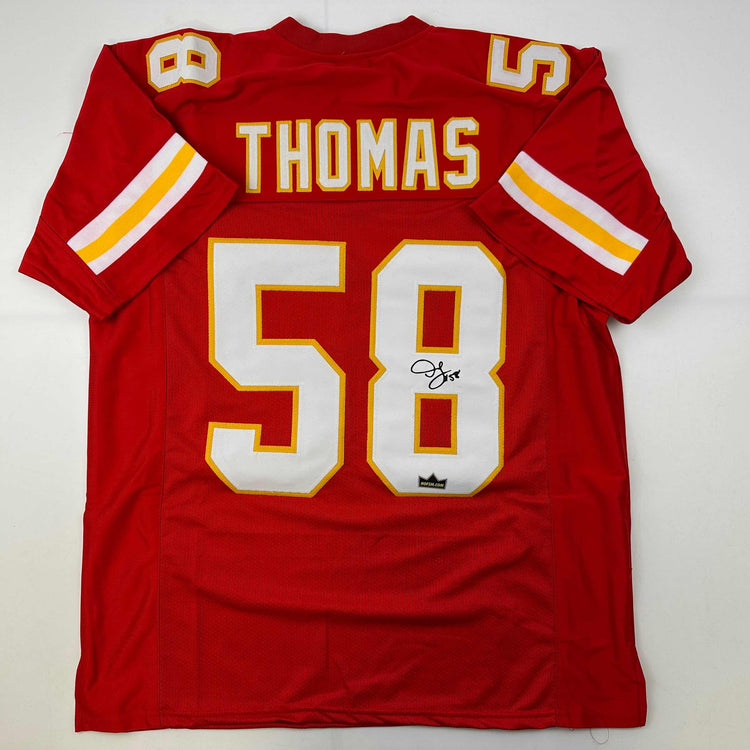 Facsimile Autographed Derrick Thomas Kansas City Red Reprint Laser Auto Football Jersey Size Men's XL
