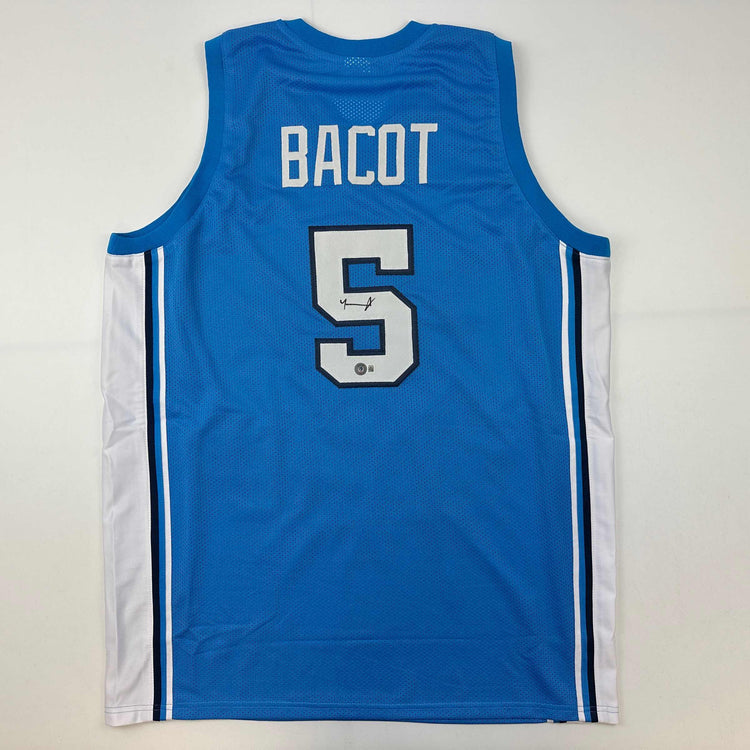 Autographed/Signed Armando Bacot UNC North Carolina Blue College Basketball Jersey Beckett BAS COA
