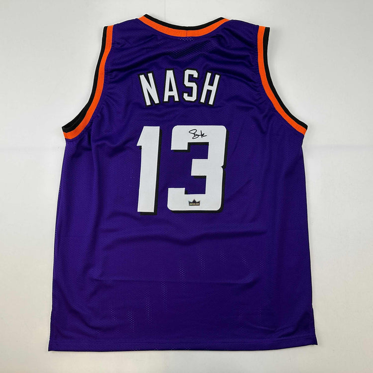 Facsimile Autographed Steve Nash Phoenix Purple Reprint Laser Auto Basketball Jersey Size Men's XL