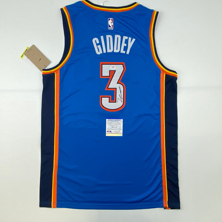 Autographed/Signed Josh Giddey Oklahoma City Thunder Blue Authentic Basketball Jersey PSA/DNA COA