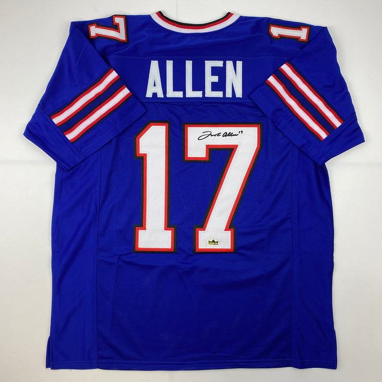 Facsimile Autographed Josh Allen Buffalo Blue Reprint Laser Auto Football Jersey Size Men's XL