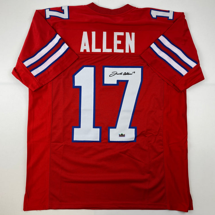 Facsimile Autographed Josh Allen Buffalo Red Reprint Laser Auto Football Jersey Size Men's XL