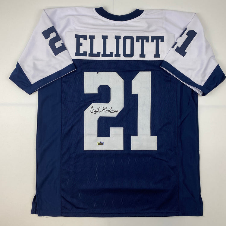 Facsimile Autographed Ezekiel Elliott Dallas Thanksgiving Day Reprint Laser Auto Football Jersey Size Men's XL