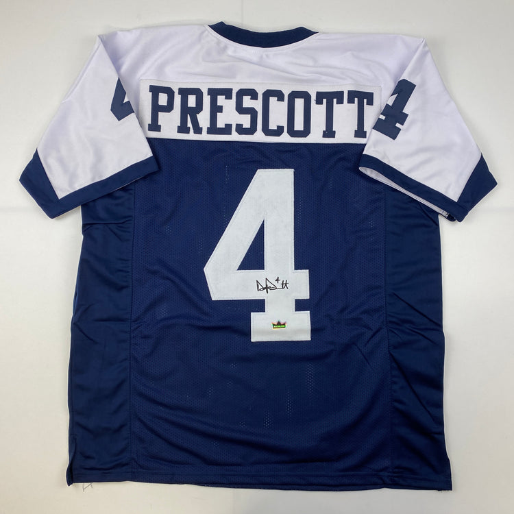 Facsimile Autographed Dak Prescott Dallas Thanksgiving Day Reprint Laser Auto Football Jersey Size Men's XL