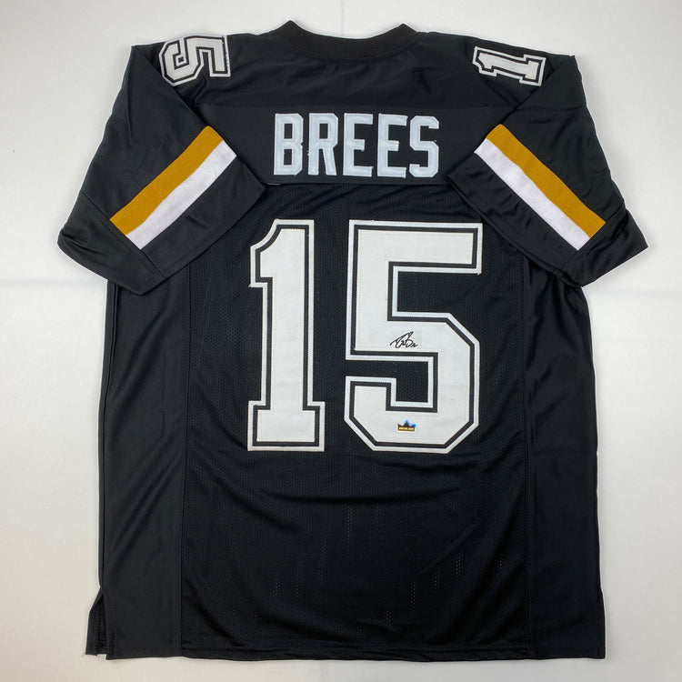 Facsimile Autographed Drew Brees Purdue Black Reprint Laser Auto College Football Jersey Size Men's XL