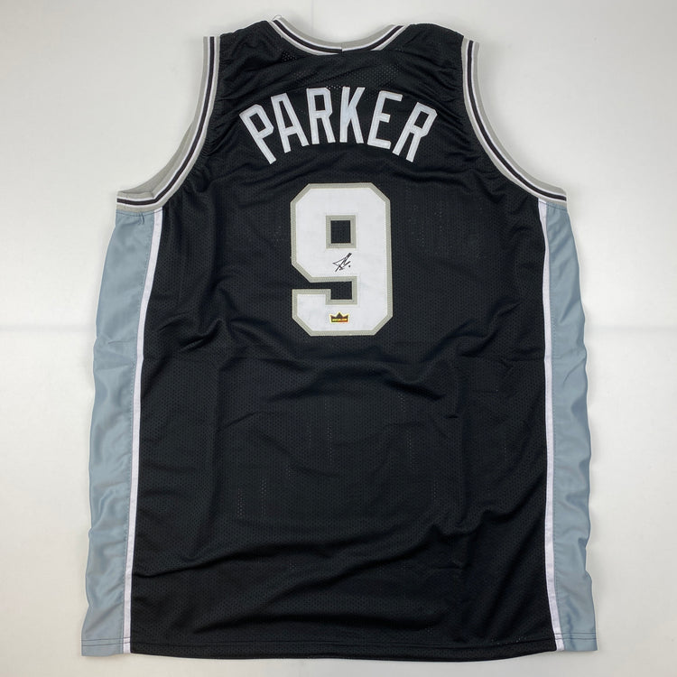 Facsimile Autographed Tony Parker San Antonio Black Reprint Laser Auto Basketball Jersey Size Men's XL