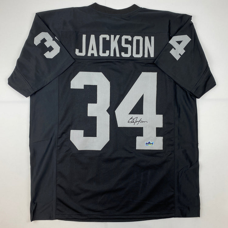 Facsimile Autographed Bo Jackson Oakland Las Vegas Black Reprint Laser Auto Football Jersey Size Men's XL