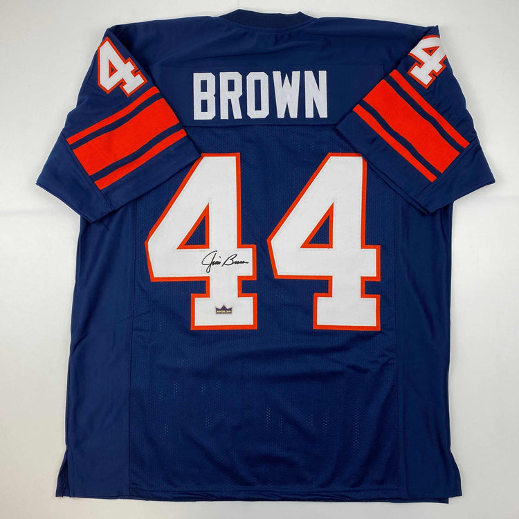 Facsimile Autographed Jim Brown Syracuse Blue Reprint Laser Auto College Football Jersey Size Men's XL