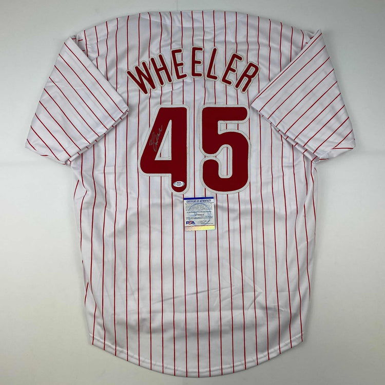 Autographed/Signed Zack Wheeler Philadelphia Pinstripe Baseball Jersey PSA/DNA COA