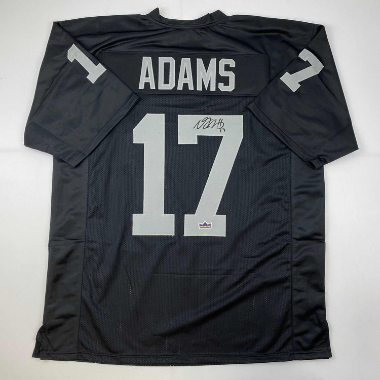 Facsimile Autographed Davante Adams Oakland Las Vegas Black Reprint Laser Auto Football Jersey Size Men's XL
