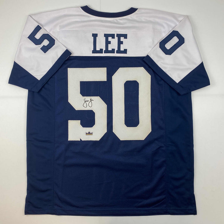Facsimile Autographed Sean Lee Dallas Thanksgiving Day Reprint Laser Auto Football Jersey Size Men's XL