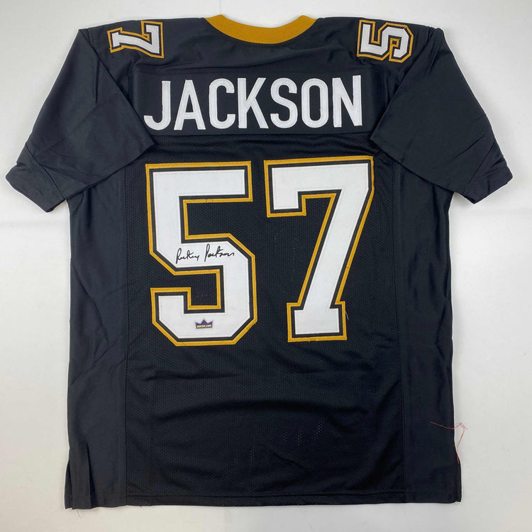Facsimile Autographed Rickey Jackson New Orleans Black Reprint Laser Auto Football Jersey Size Men's XL