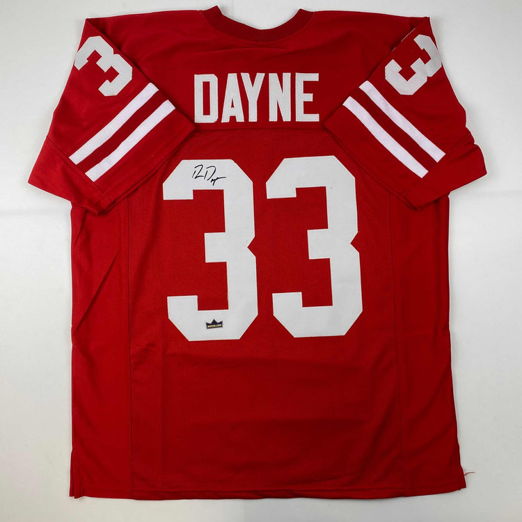 Facsimile Autographed Ron Dayne Wisconsin Red Reprint Laser Auto College Football Jersey Size Men's XL